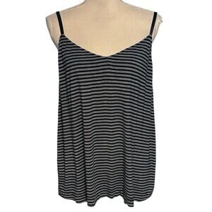 Soma Size XL Cool Nights Pajama Cami Navy Blue White Stripes